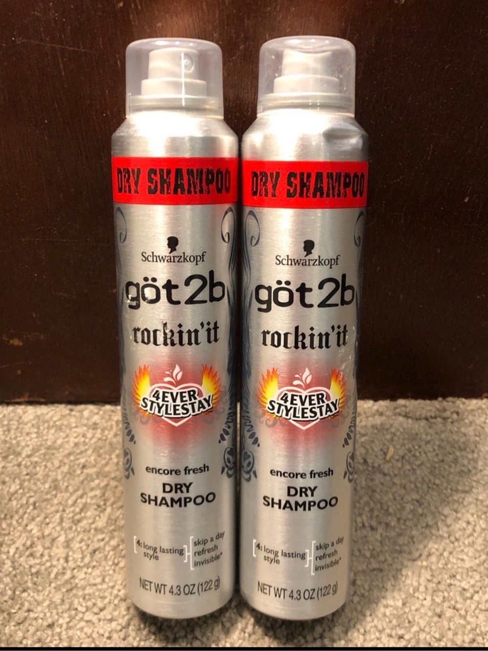 X2 Schwarzkopf Got2b Rockin' It 4ever Stylestay Encore Fresh Dry Shampoo, 4.3oz